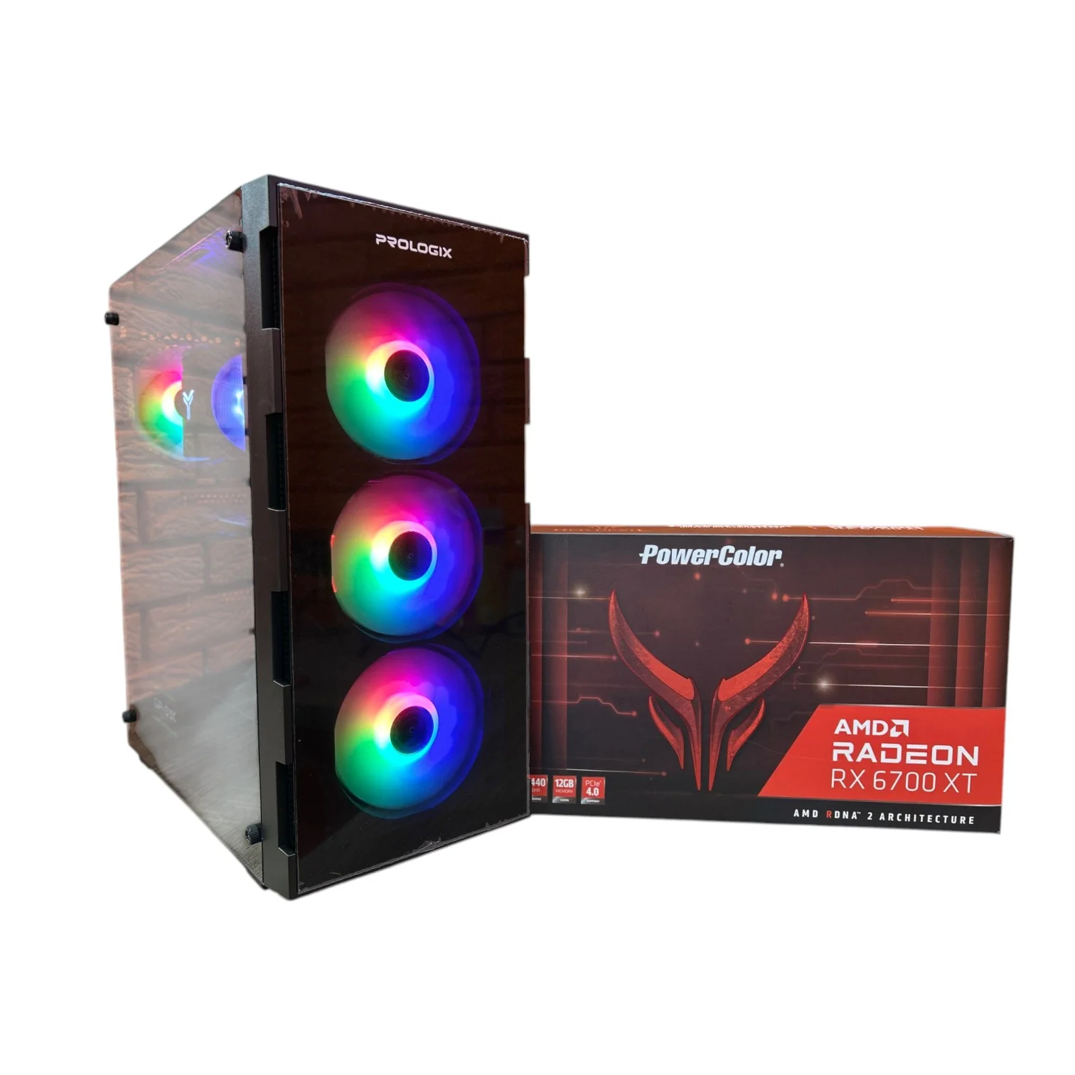 Комп'ютер Prologix E114 Black Color Tower NEW i5-9Gen, s1151v2   кулер процесорний 4 тепл. трубки NEW, 512GB SSD M.2 NVME, БЖ600W NEW,  RX 6700XT 12GB 00-00018216